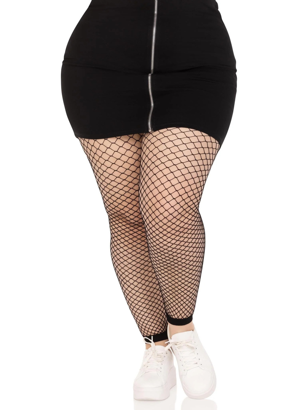Leg Avenue - Delilah Fishnet Footless Tights - BLACK